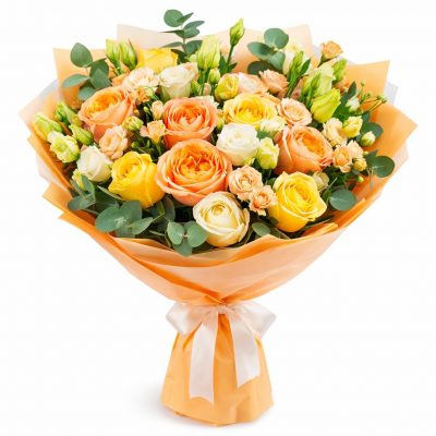 Цветочный букет «Персиковый блеск»
