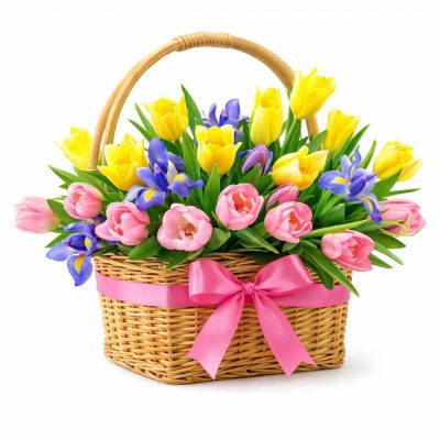 Корзинка с тюльпанами «Радость»