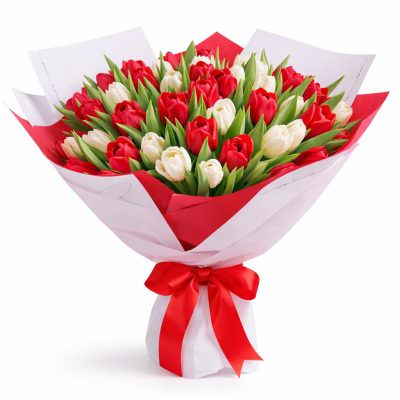 Праздничный букет живых цветов «Радужная мелодия»