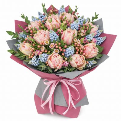 Букет из свежих цветов «Радужная фантазия»