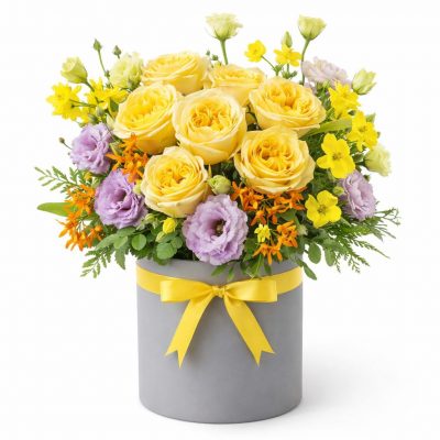 Шикарный букет в коробке «Летний поцелуй»