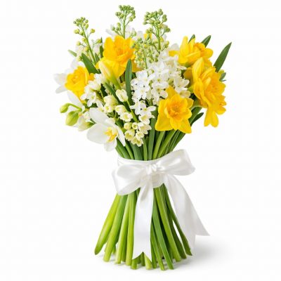 Свадебные букеты невесты из нарциссов