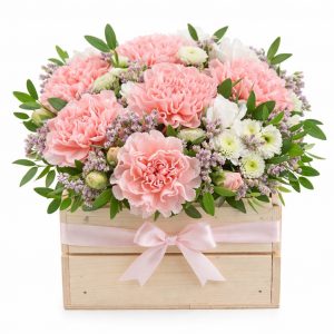 Деревянная корзина с цветами «Ласка»