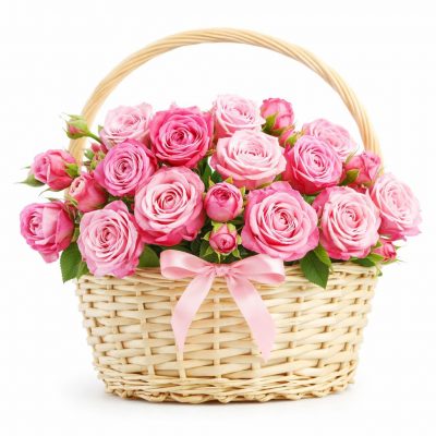 Корзина с цветами «Цветочный шёлк»