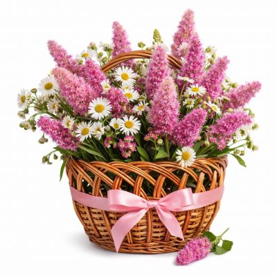 Корзина с живыми цветами «Нежный вечер»
