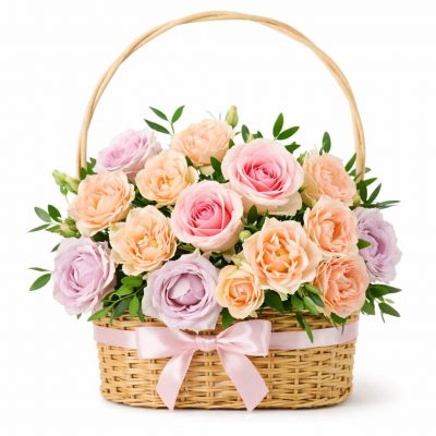 Корзиночка с цветами «Нежный акцент»