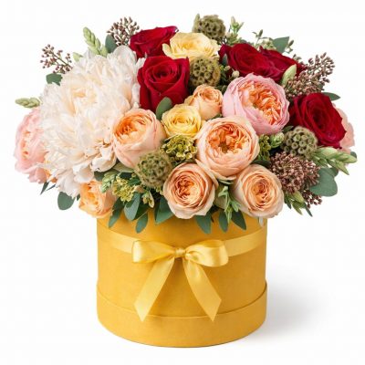 Цветы в коробке «Тепло лета»