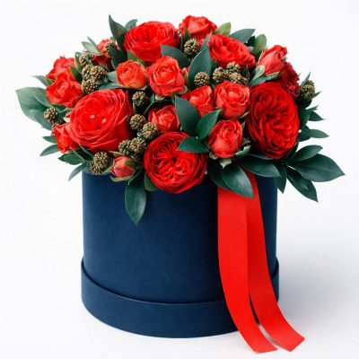 Шляпная коробка «Красный шарм»