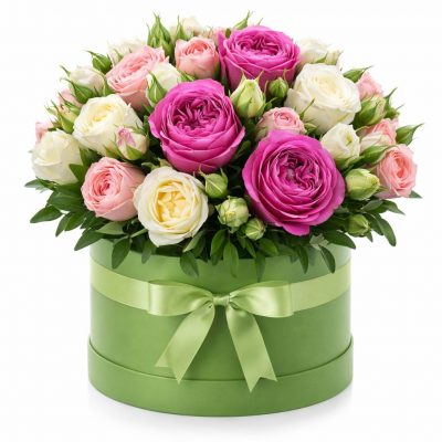Цветы в круглой коробке «Летняя сказка»